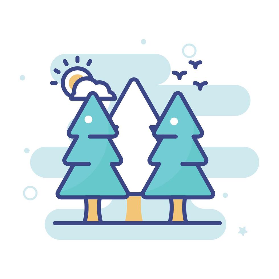 Forest vector filled outline icon style illustration. EPS 10 file