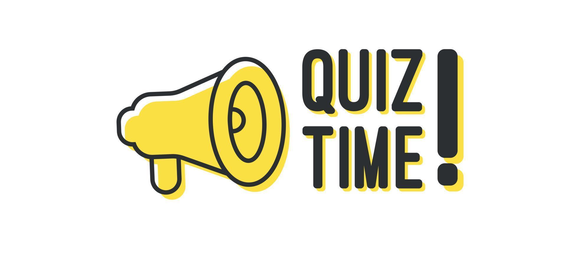 Quiz time megaphone banner design vector