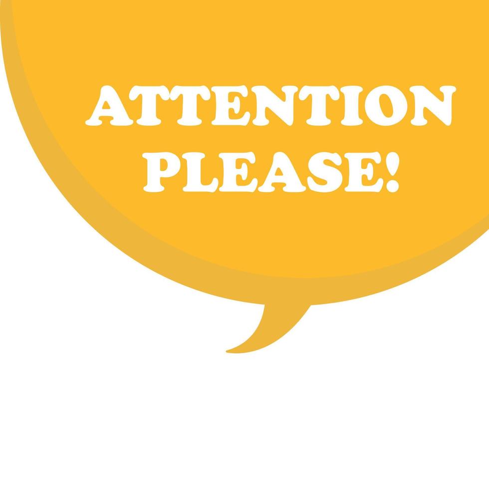 attention please retro speech bubble vector