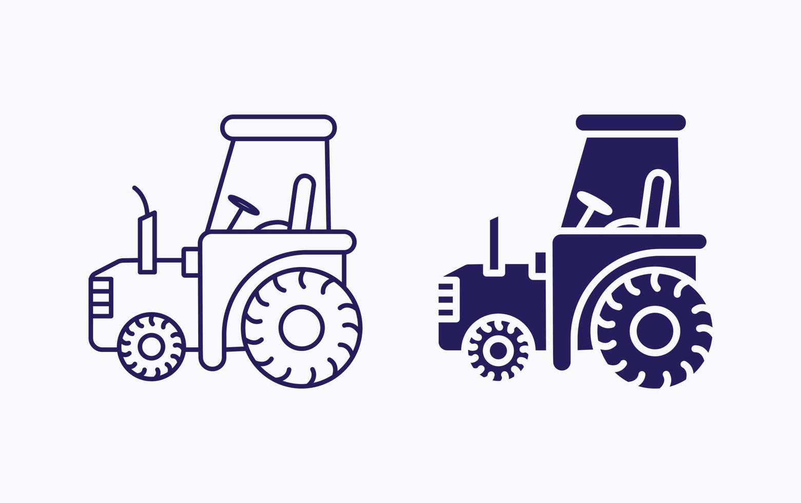 icono de ilustración de vector de vehículo tractor