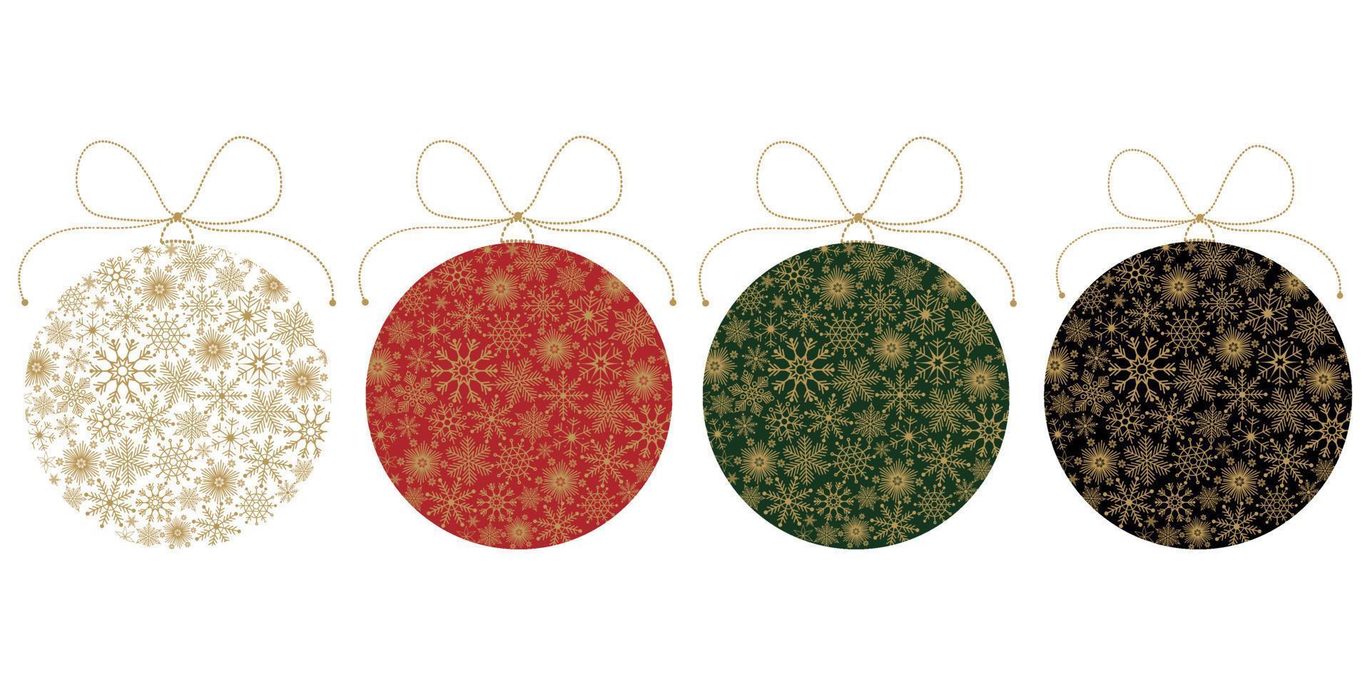 un conjunto de globos de colores de navidad. ilustración vectorial aislada en un fondo blanco vector