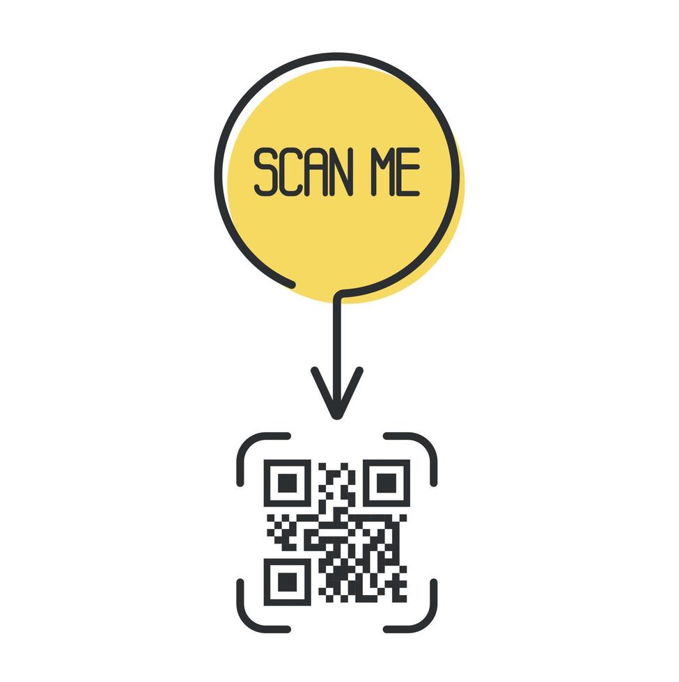 QR code for smartphone. Inscription scan me with smartphone icon. Qr code for payment. Vector. vector