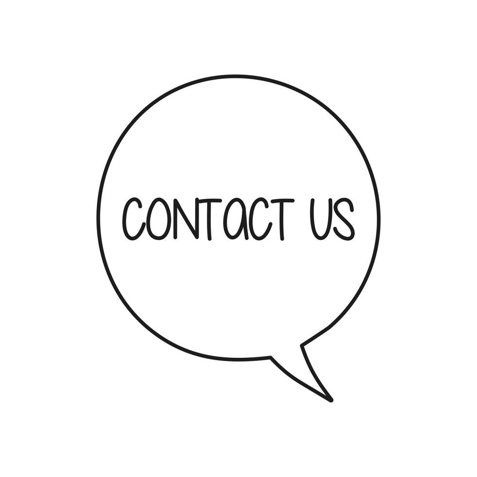 Contact us on speech bubble. vector