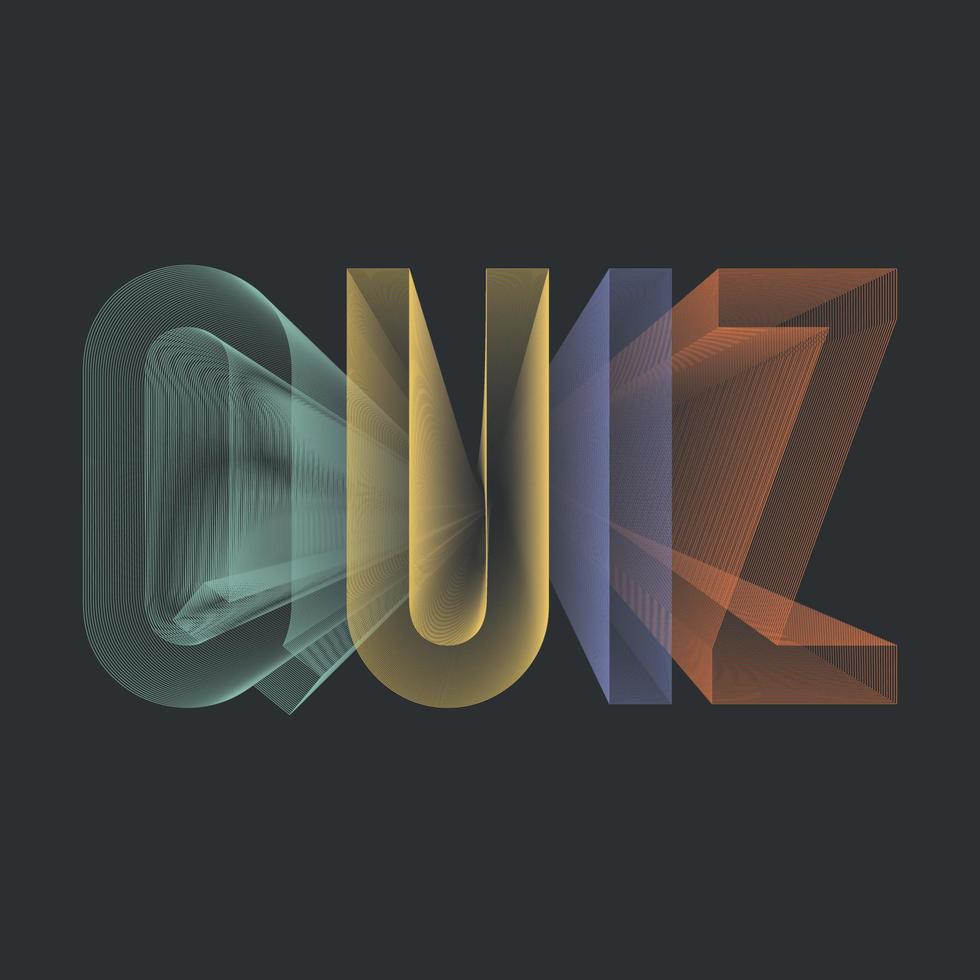 Quiz multicolor letters. Logo design. vector