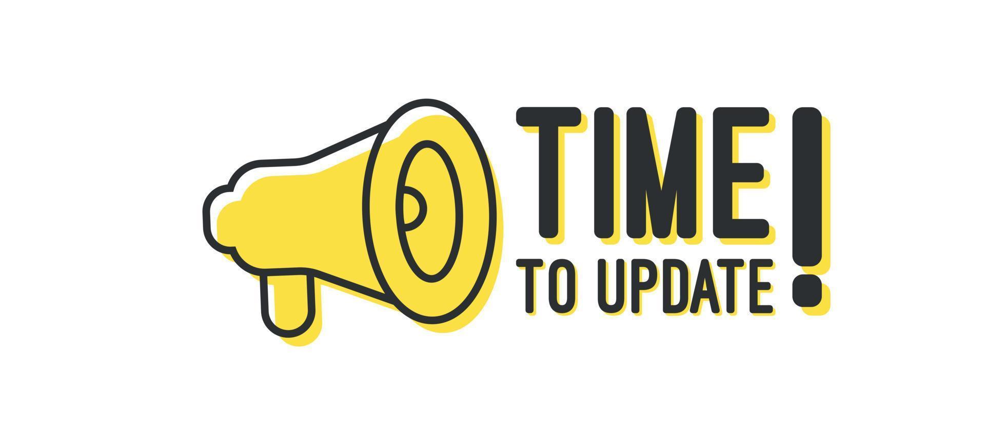 Time to update megaphone banner design vector