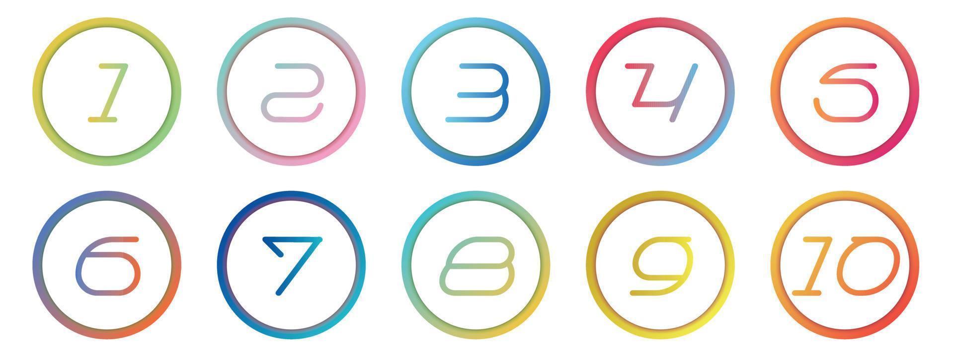 Number Info-graphic Bullet points 1 to 10 Vector, Arrow Shape numbers, Arrow Infographic Numbers vector