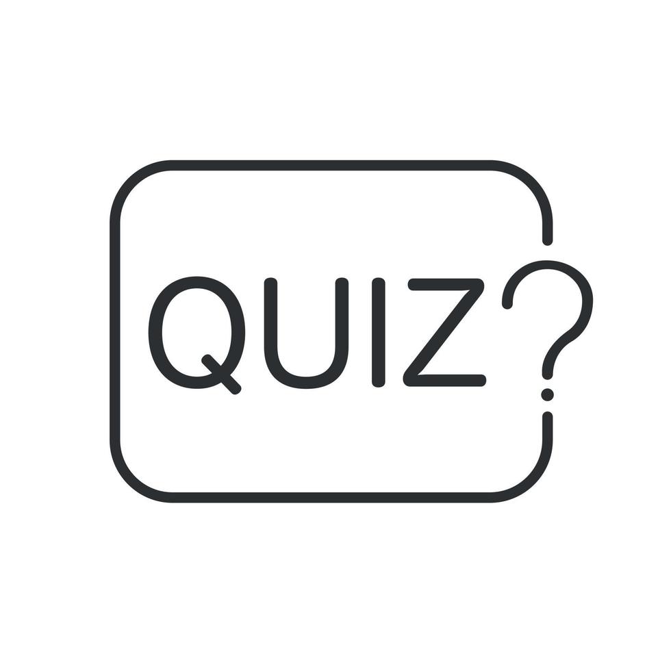 Quiz question inscription. Handwritten lettering in speech bubble. vector