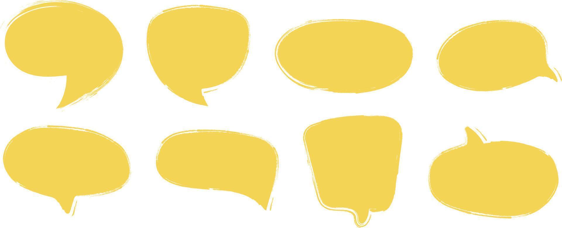 Set of hand-drawn speech bubbles. Grunge styled vector