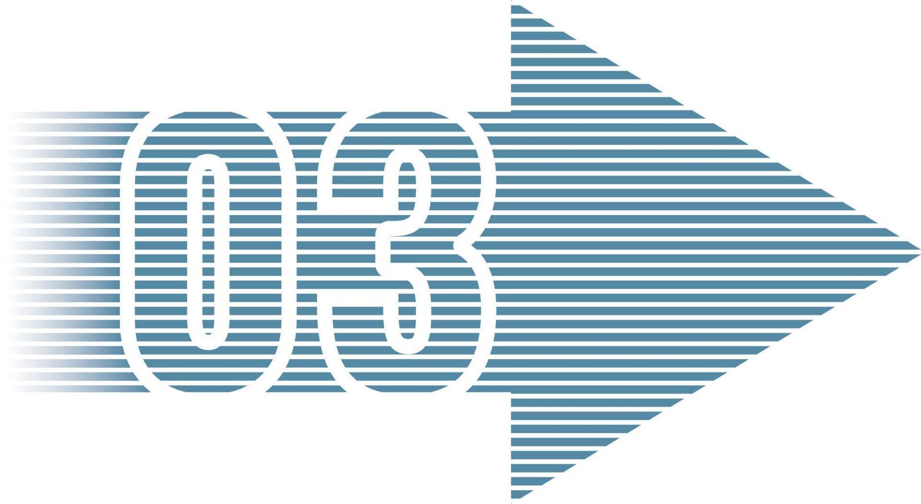 Number Info-graphic Bullet point 03, Arrow Shape number, Arrow Infographic Number. vector