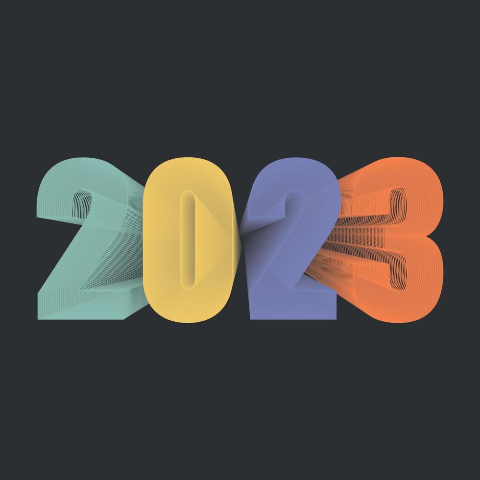 feliz año nuevo 2023 diseño de texto vector