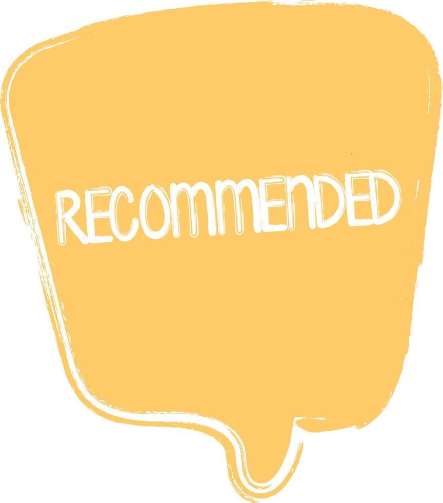 recommended sign. recommended square speech bubble. recommended vector