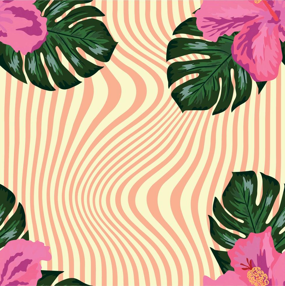 Fondo de pantalla hawaiano tropical tropical exótico floral de patrones sin fisuras. impresión botánica. fondo floral moderno. vector