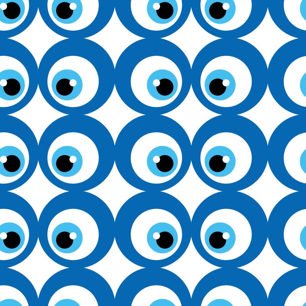 Seamless pattern with Turkish evil eye bead. Good luck. Turkish tile. Oriental ottoman design vector