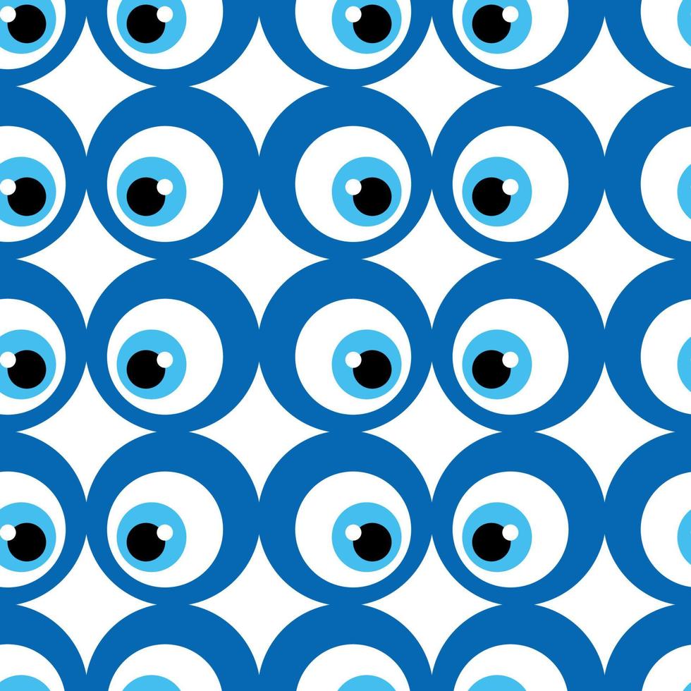 Seamless pattern with Turkish evil eye bead. Good luck. Turkish tile. Oriental ottoman design vector