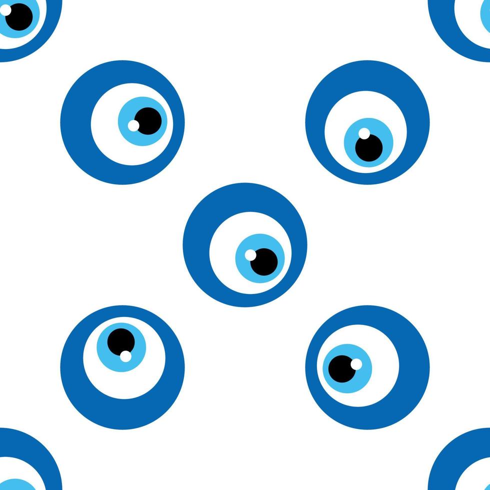 Seamless pattern with Turkish evil eye bead. Good luck. Turkish tile. Oriental ottoman design vector