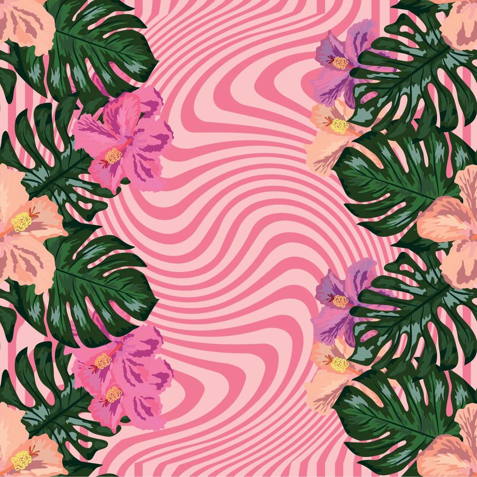 Fondo de pantalla hawaiano tropical tropical exótico floral de patrones sin fisuras. impresión botánica. fondo floral moderno. vector