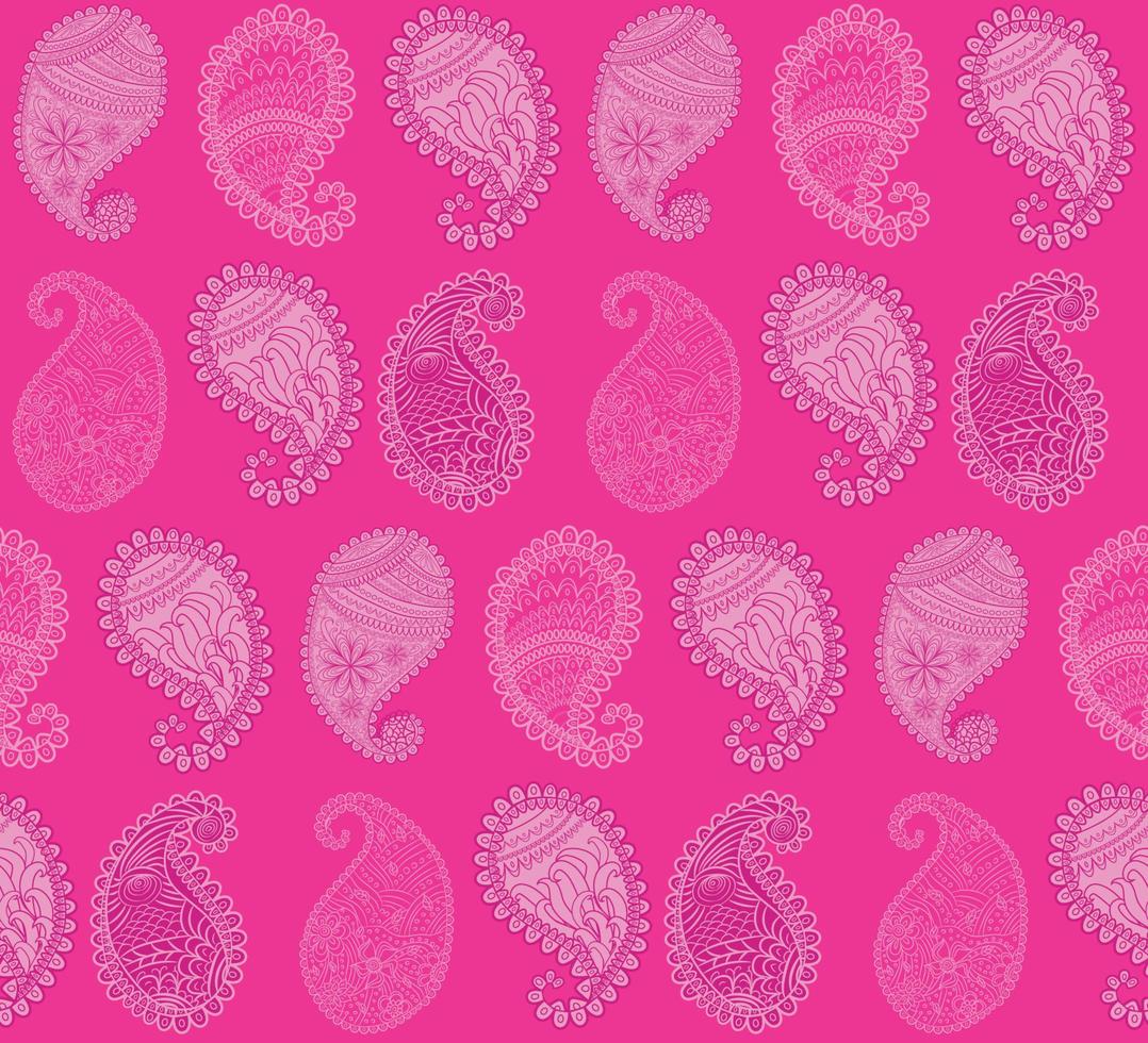 seamless pattern with Indian ornament. Turkish cucumber vector