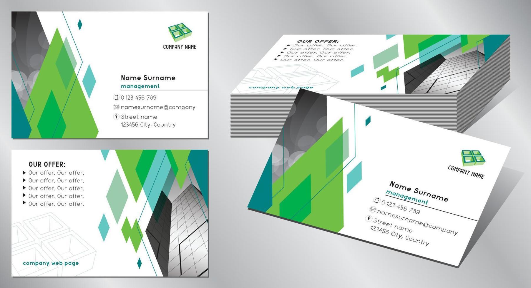 Geometrical Business Card Template vector