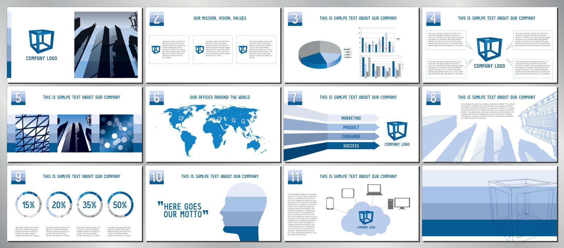 Business presentation template vector