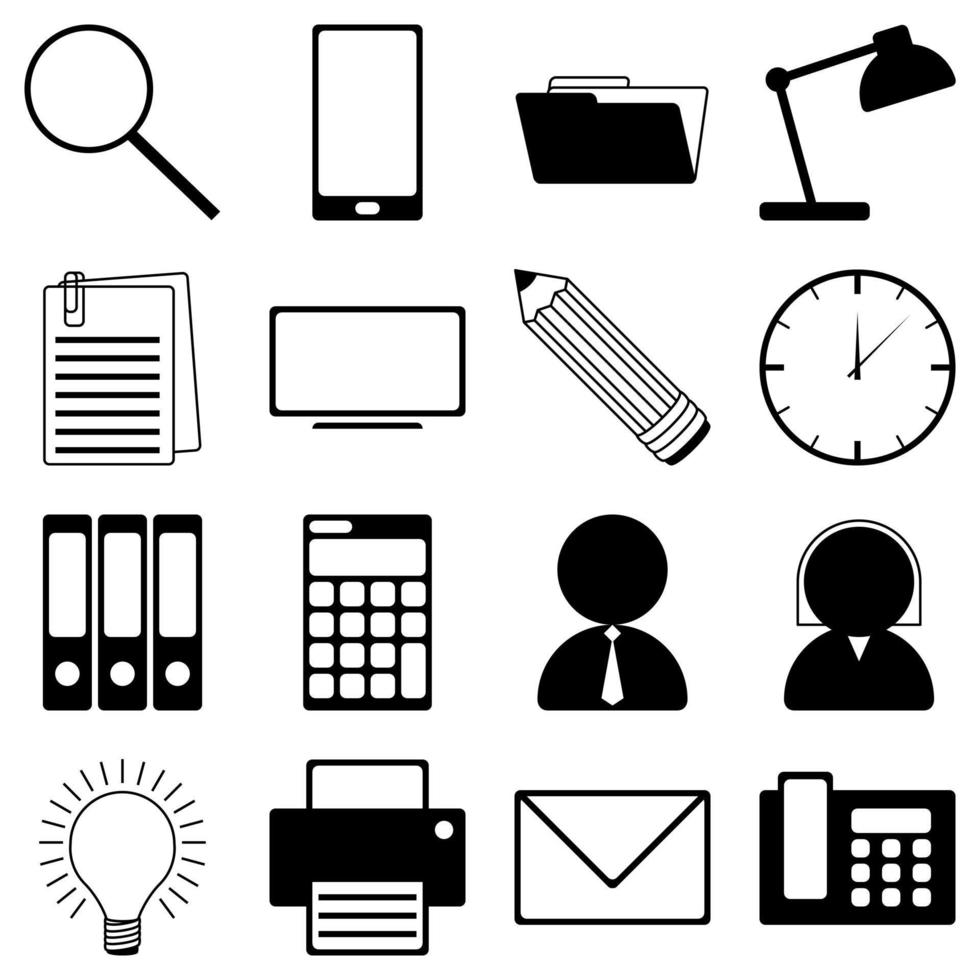 Set of Office Pictograms vector