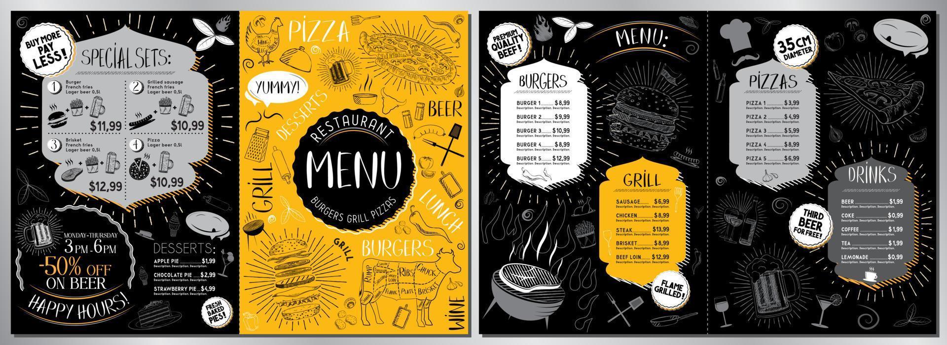 Barbecue Restaurant Menu Template vector