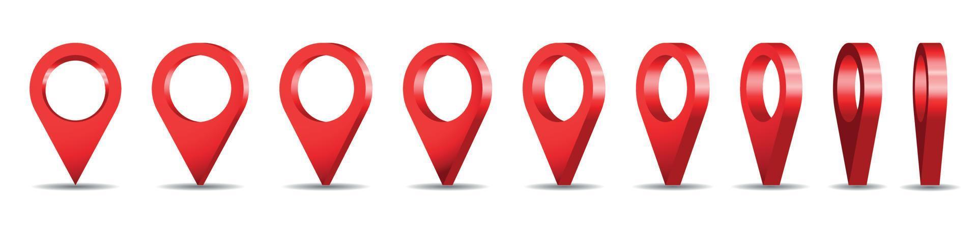 Red location pins vector