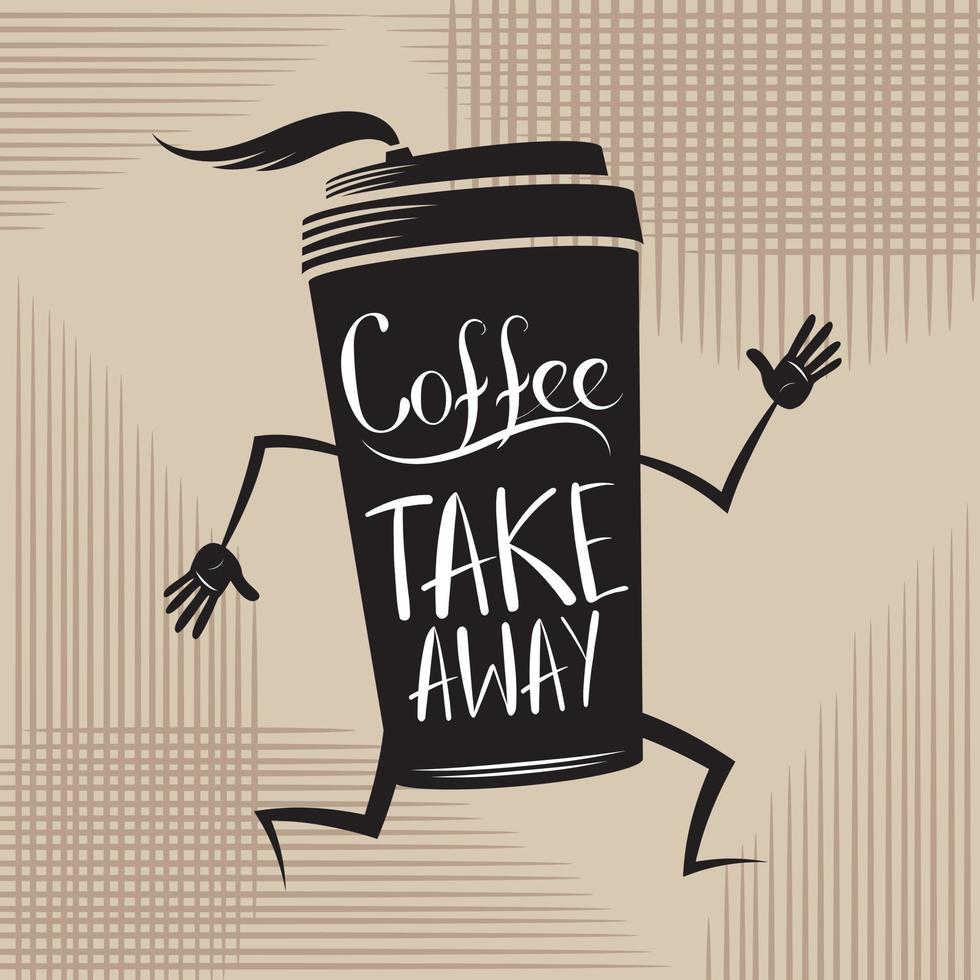 Cartoon Take Away Coffee Cup vector