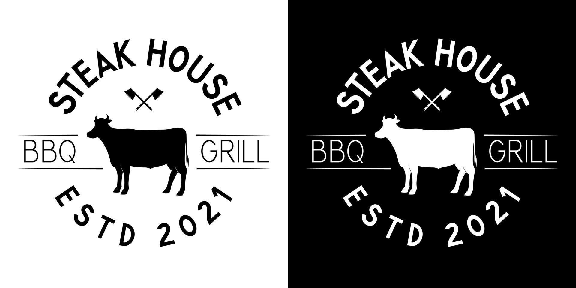 Steakhouse Barbecue Grill Sign vector