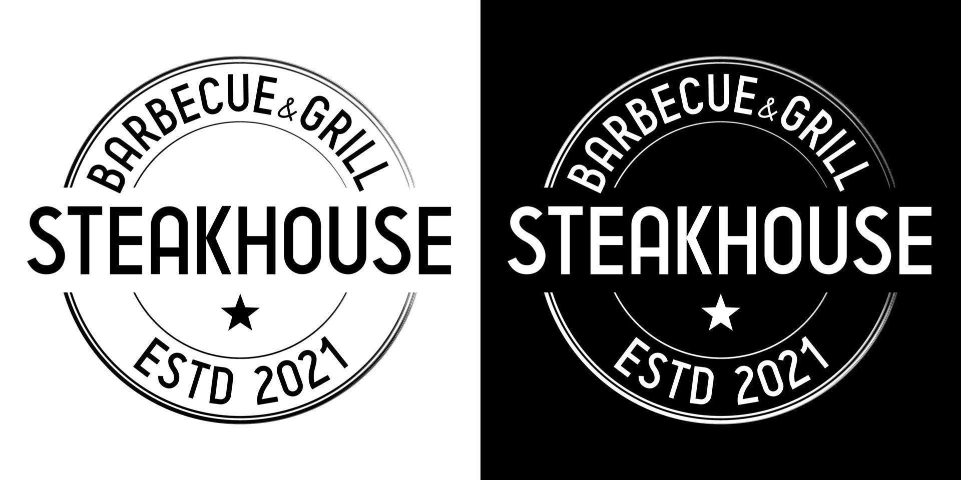 Steakhouse Barbecue Grill Sign 16063085 Vector Art at Vecteezy