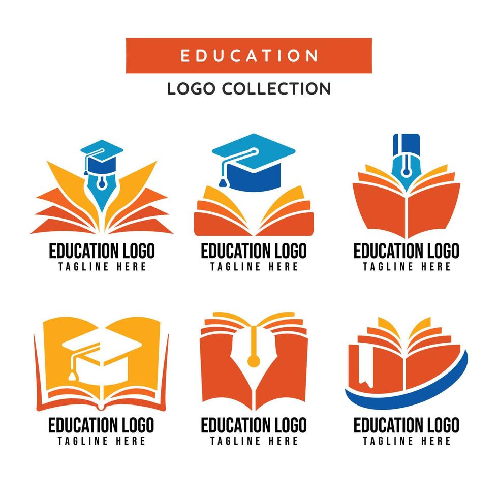 logo inspirado en libros el símbolo del conocimiento vector