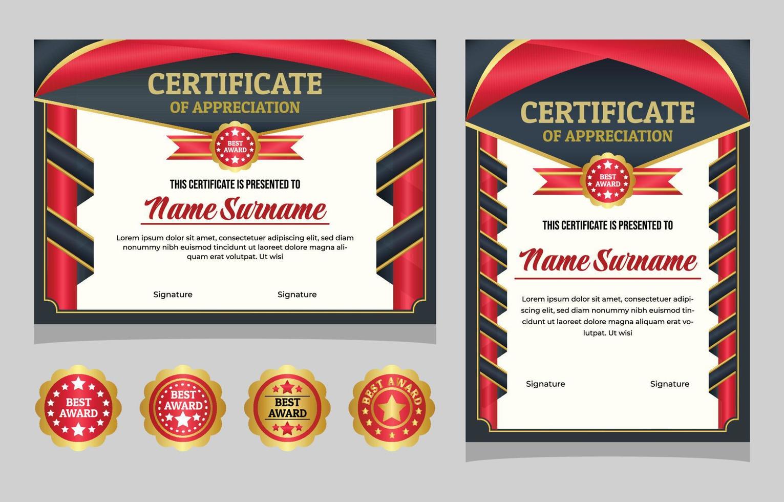 Certificate Design Created With Gradient Modern in Mind vector