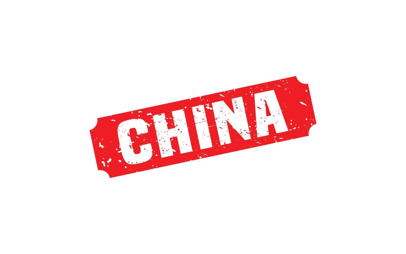 goma de sello china con estilo grunge sobre fondo blanco vector