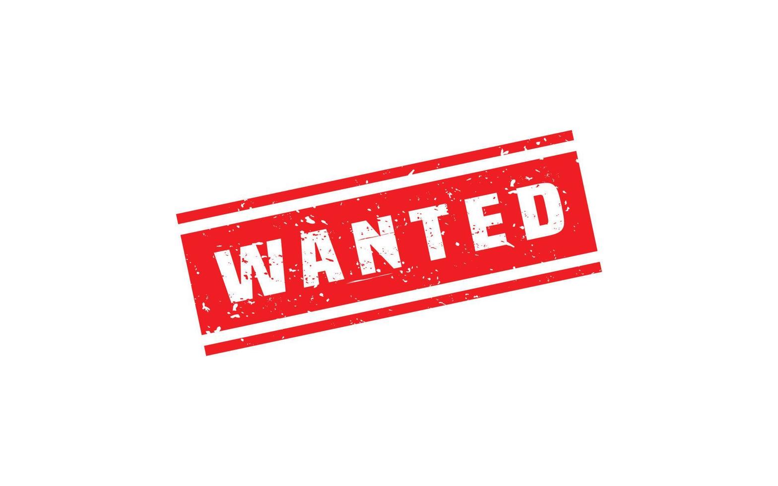WANTED rubber stamp with grunge style on white background vector