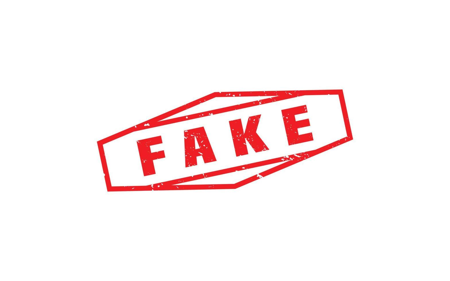 FAKE rubber stamp with grunge style on white background vector