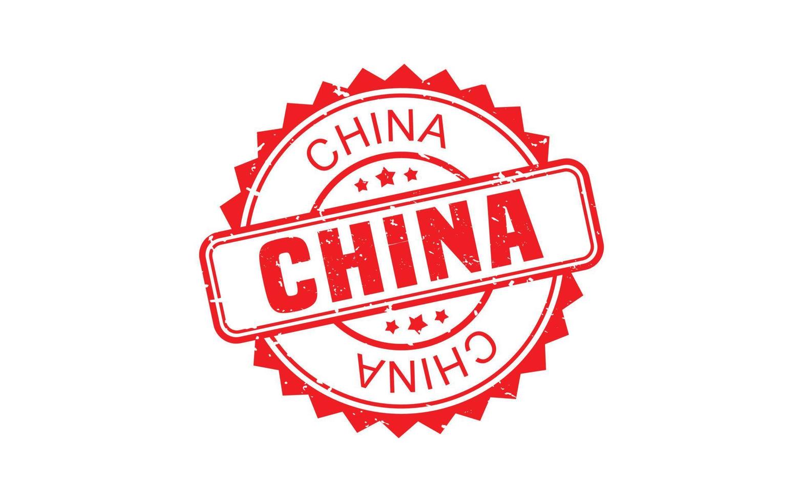 CHINA stamp rubber with grunge style on white background vector