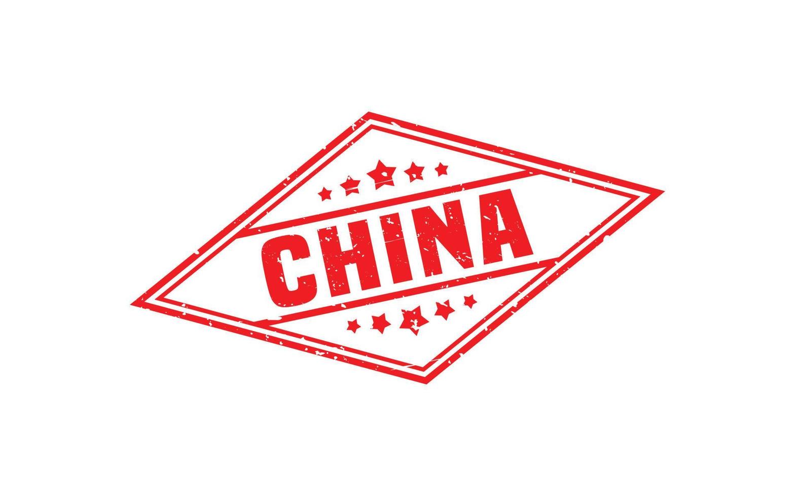 CHINA stamp rubber with grunge style on white background vector