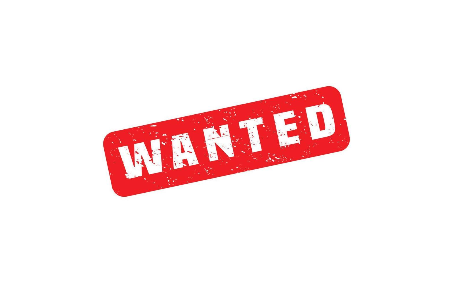 WANTED rubber stamp with grunge style on white background vector