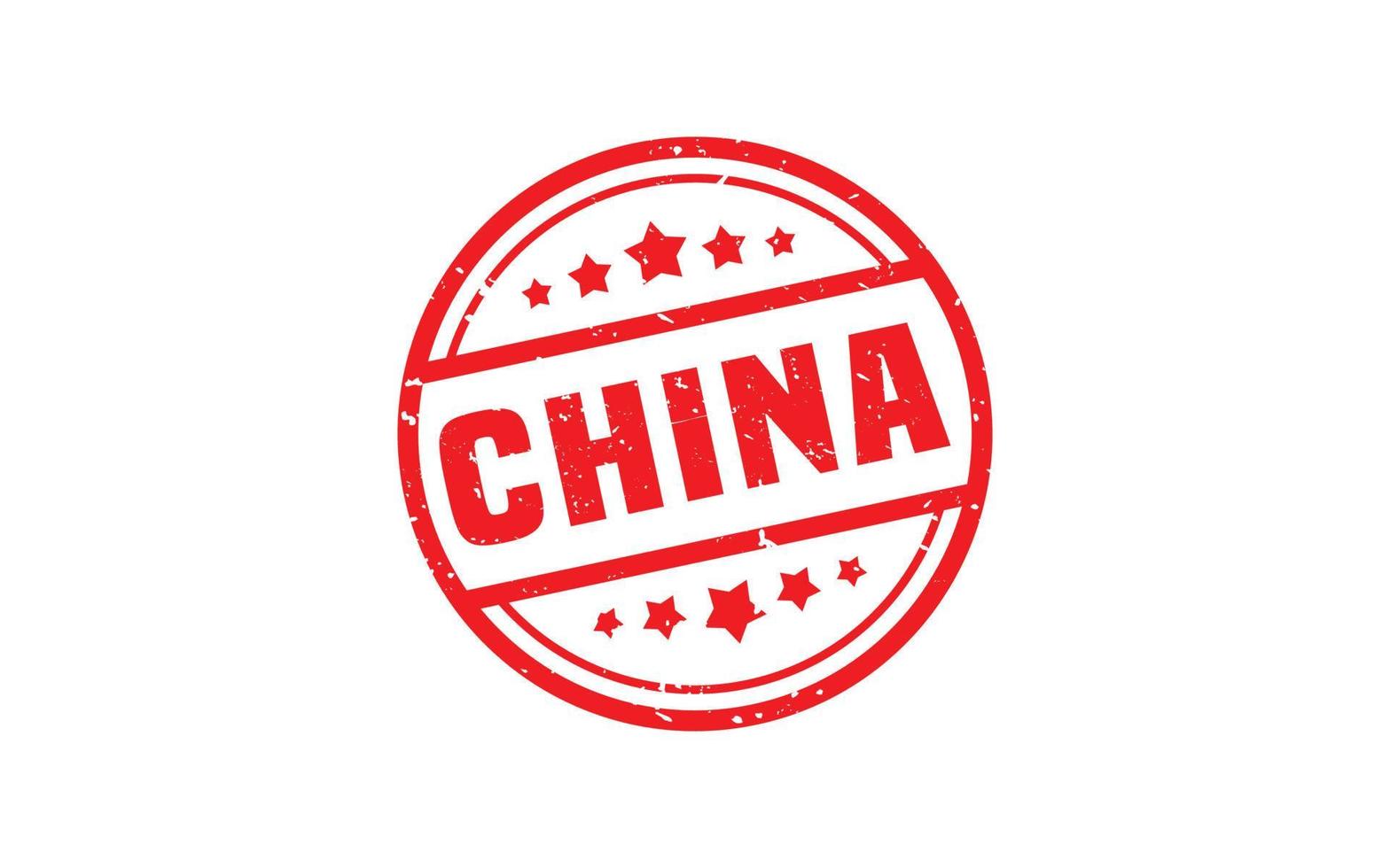 CHINA stamp rubber with grunge style on white background vector