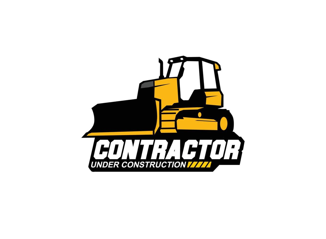 Dozer logo vector for construction company. Heavy equipment template vector illustration for your brand.