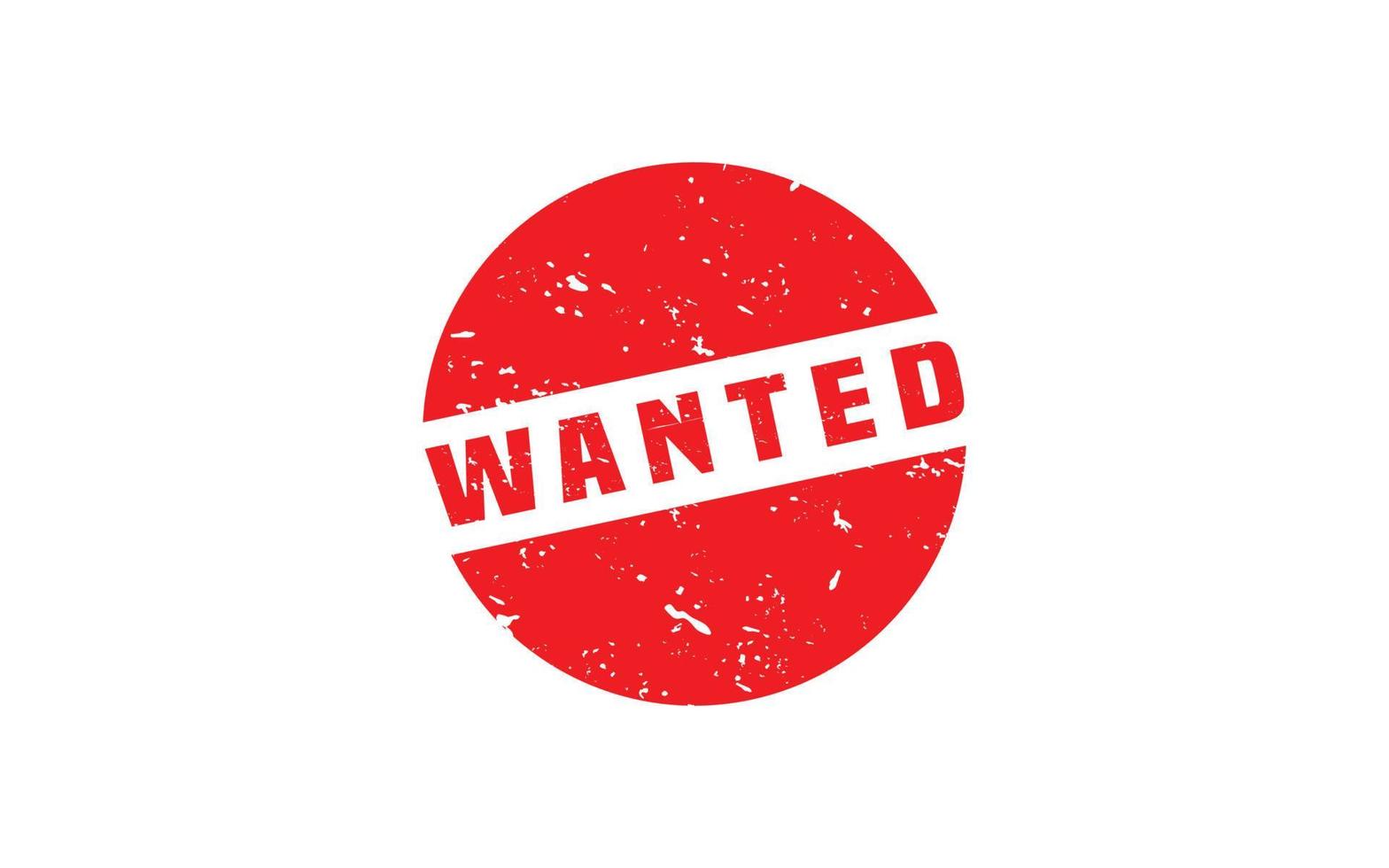 WANTED rubber stamp with grunge style on white background vector