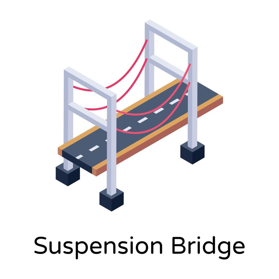 isometric editable icon of bridge vector