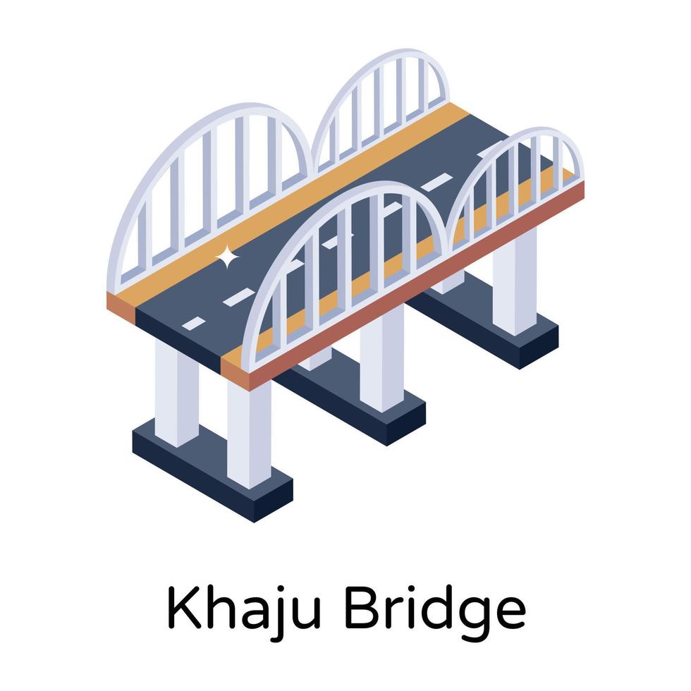 isometric editable icon of bridge vector