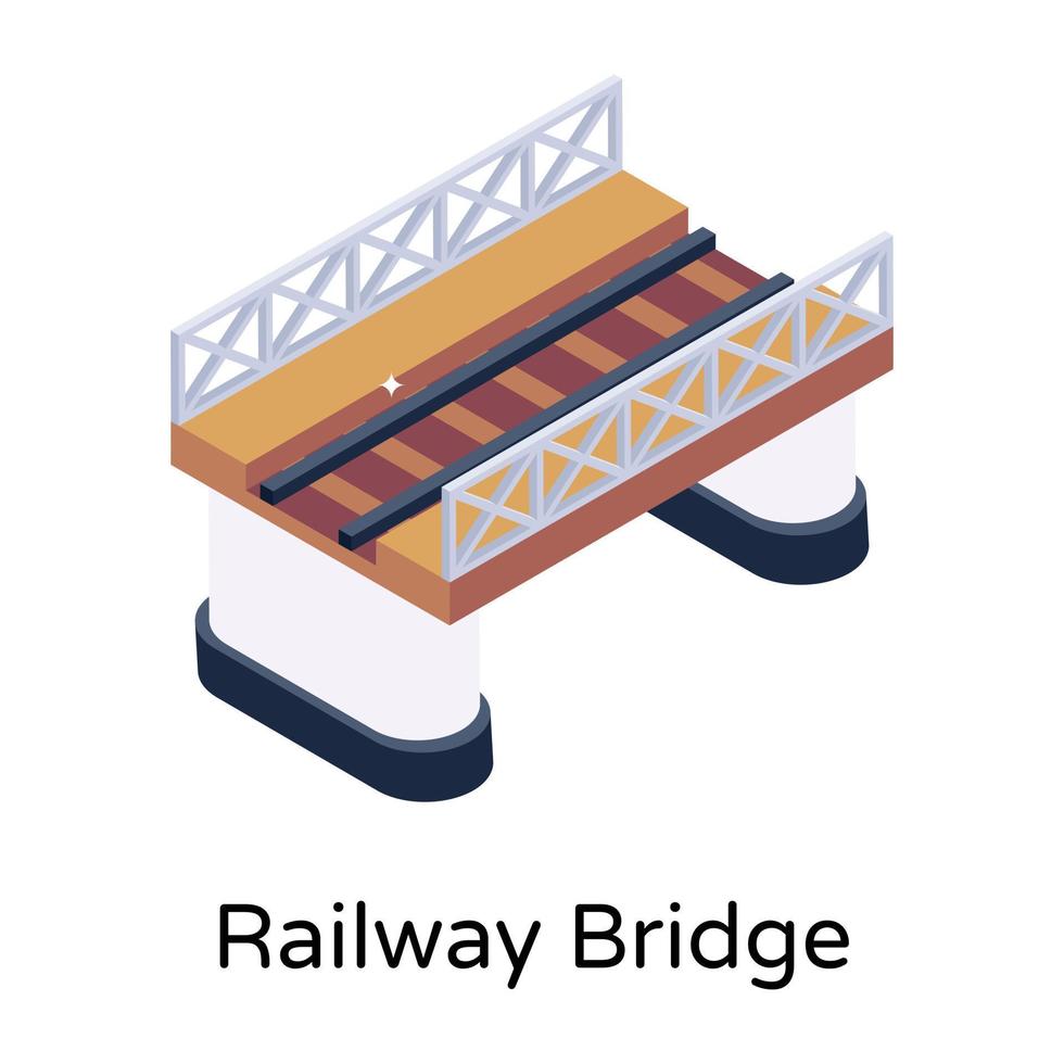 isometric editable icon of bridge vector