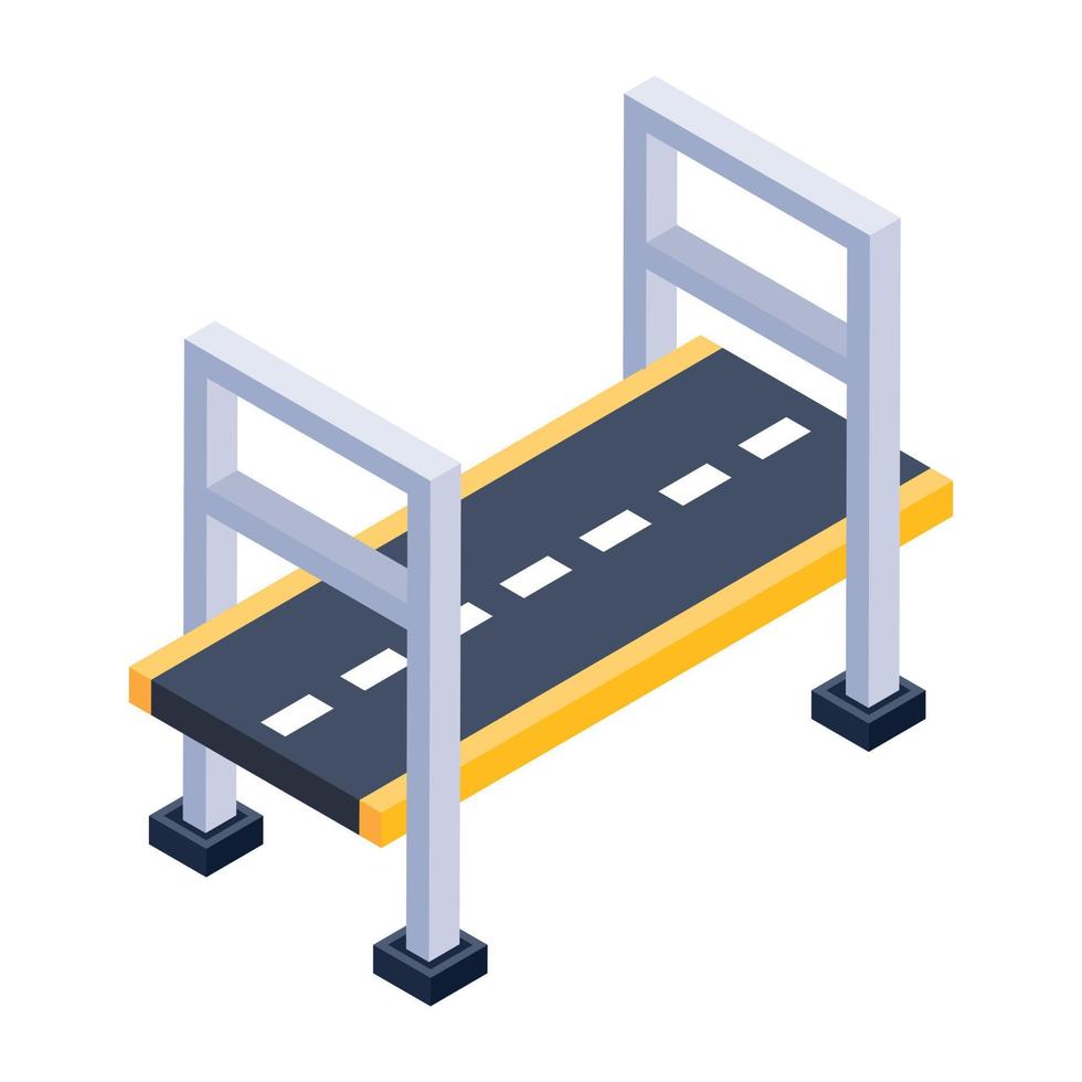 isometric editable icon of bridge vector