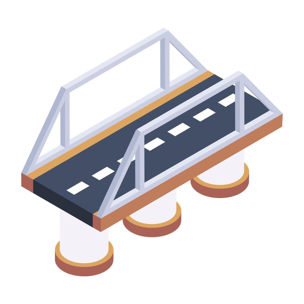 isometric editable icon of bridge vector