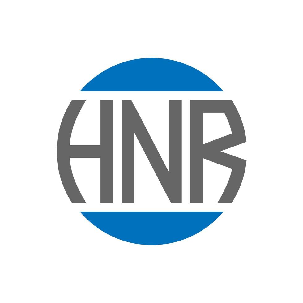 diseño del logotipo de la letra hnr sobre fondo blanco. concepto de logotipo de círculo de iniciales creativas hnr. diseño de carta hnr. vector