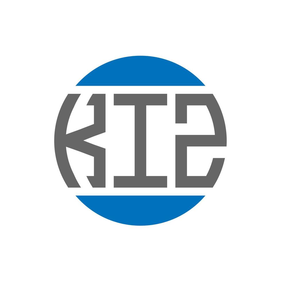 KIZ letter logo design on white background. KIZ creative initials circle logo concept. KIZ letter design. vector