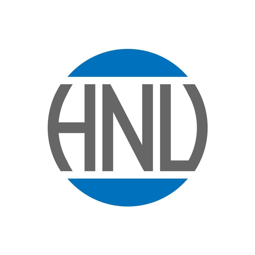 diseño del logotipo de la letra hnu sobre fondo blanco. concepto de logotipo de círculo de iniciales creativas hnu. diseño de letras hnu. vector