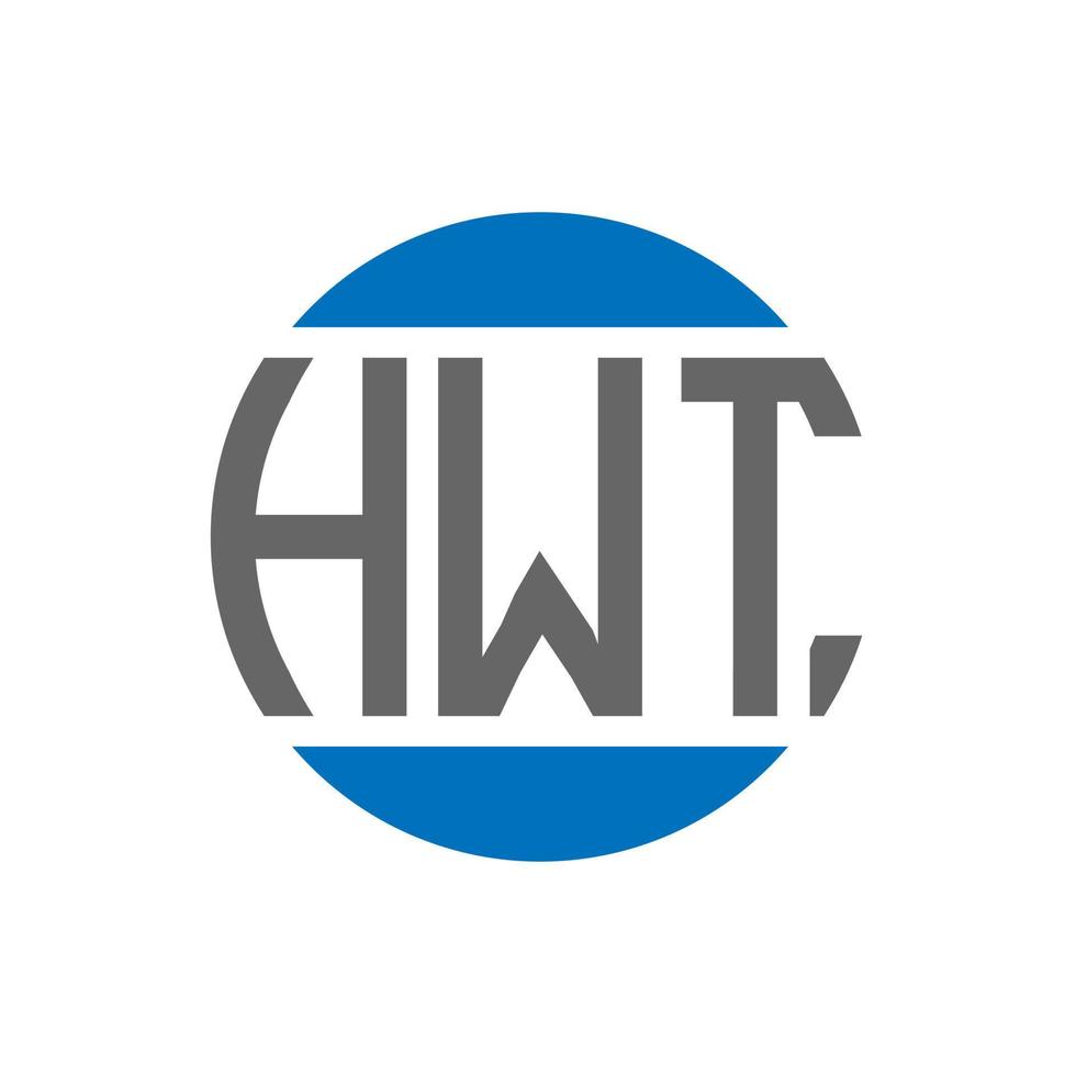 HWT letter logo design on white background. HWT creative initials