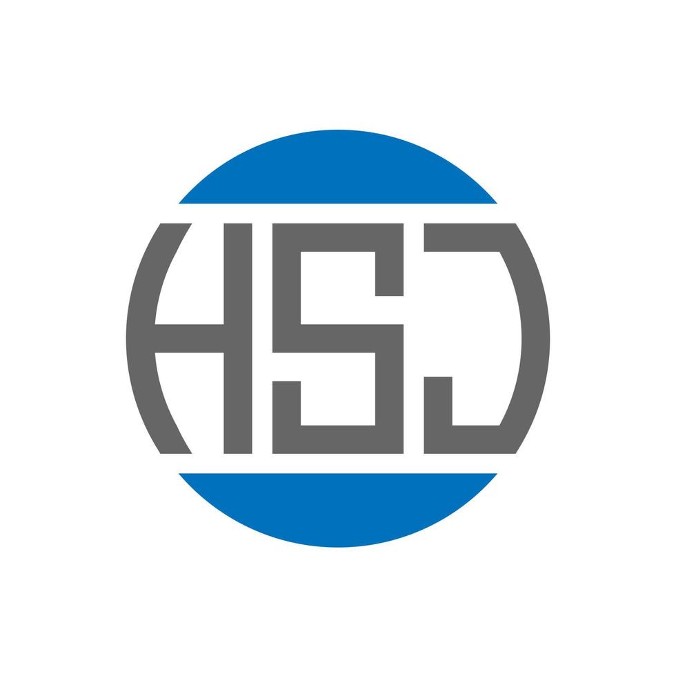 diseño de logotipo de letra hsj sobre fondo blanco. concepto de logotipo de círculo de iniciales creativas hsj. diseño de letras hsj. vector